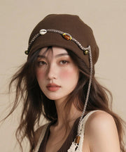 Bohemian Coffee Beaded Tassel Boonie Hat Autumn