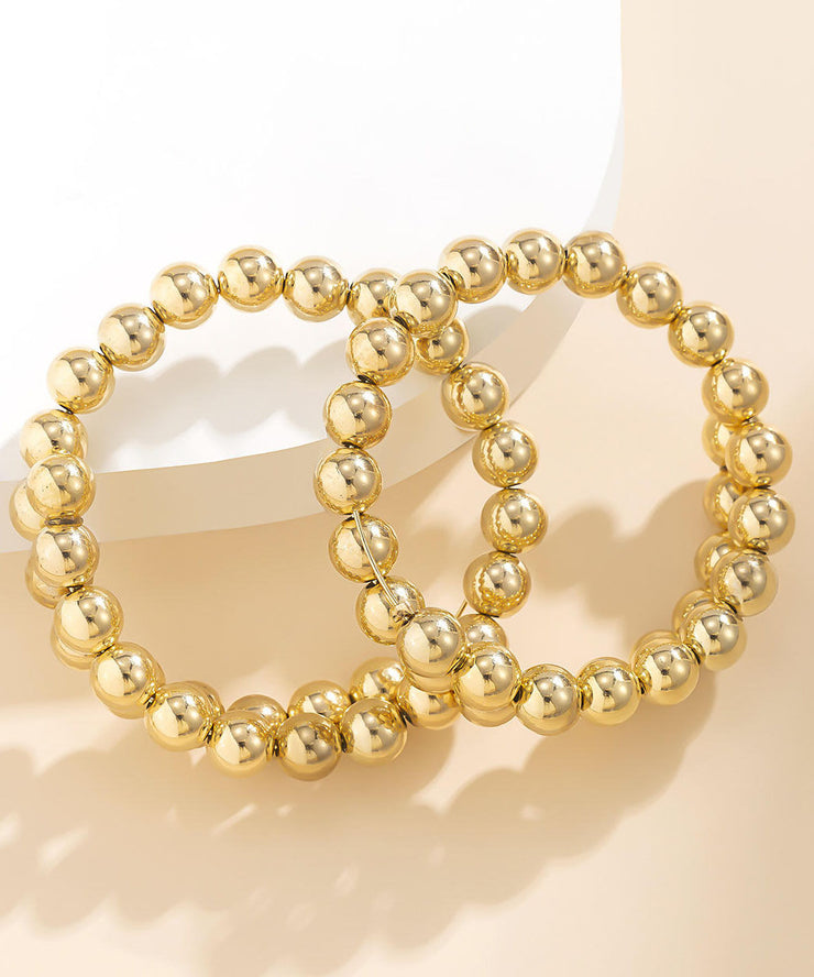 Bohemian Gold Metal Alloy Ball Hoop Earrings