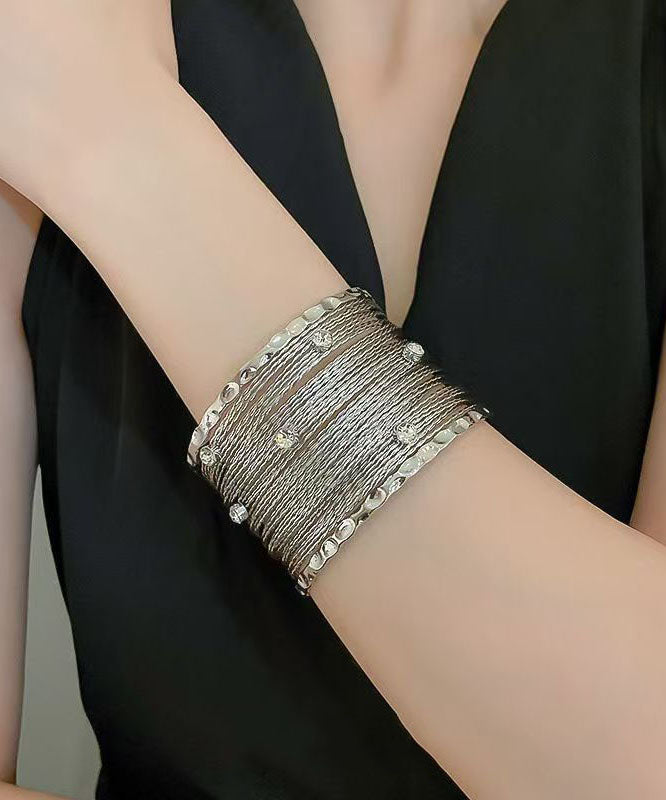 Bohemian Gold Metal Zircon Line Cuff