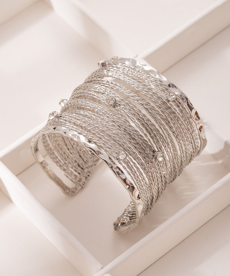 Bohemian Gold Metal Zircon Line Cuff