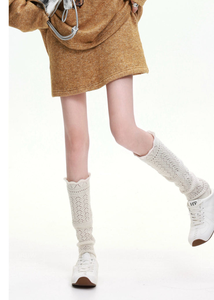 Bohemian Golden Oversized Wool Knit 2 Piece Outfit Spring