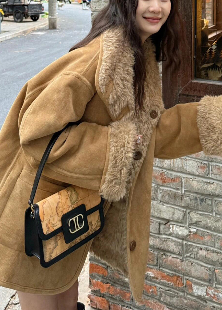 Bohemian Khaki Wear On Both Sides Fleece Wool Lined Trench Winter