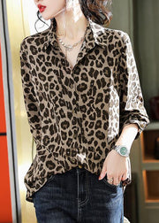 Bohemian Leopard Print Chiffon Shirts Fall
