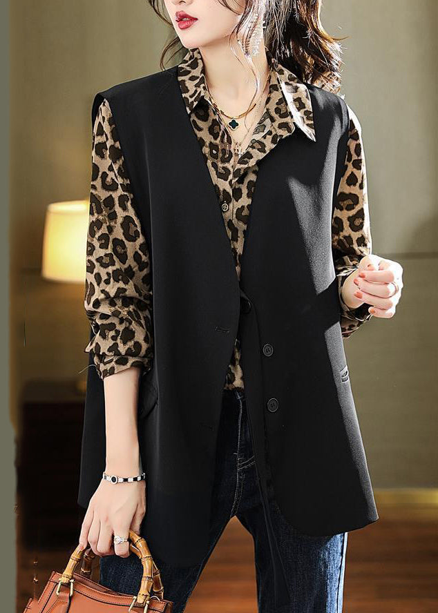 Bohemian Leopard Print Chiffon Shirts Fall