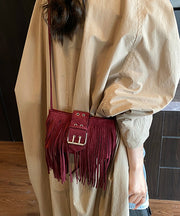 Bohemian Mulberry Tassel Suede CrossBody Bag