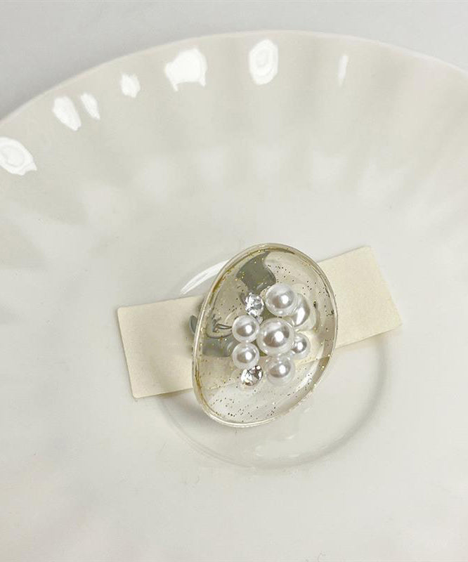 Bohemian Nude Pearl Alloy Pearl Open Rings