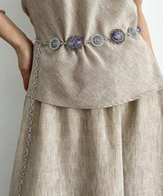 Bohemian Purple Metal Alloy Hollow Out Tassel Body Chain