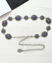 Bohemian Purple Metal Alloy Hollow Out Tassel Body Chain