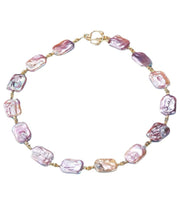 Bohemian Purple Sterling Silver Overgild Pearl Pendant Necklace