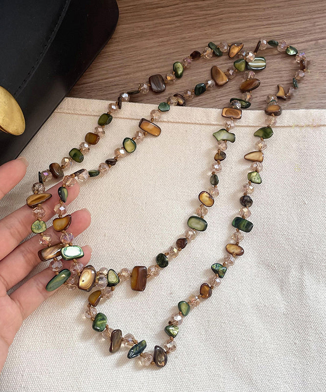 Bohemian Rainbow Alloy Shell Beading Gratuated Bead Necklace