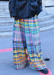Bohemian Rainbow Striped High Waist Pockets Wide Leg Pants