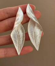 Bohemian Silk Copper Alloy Leaf Drop Earrings