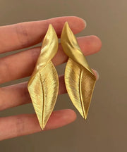 Bohemian Silk Copper Alloy Leaf Drop Earrings