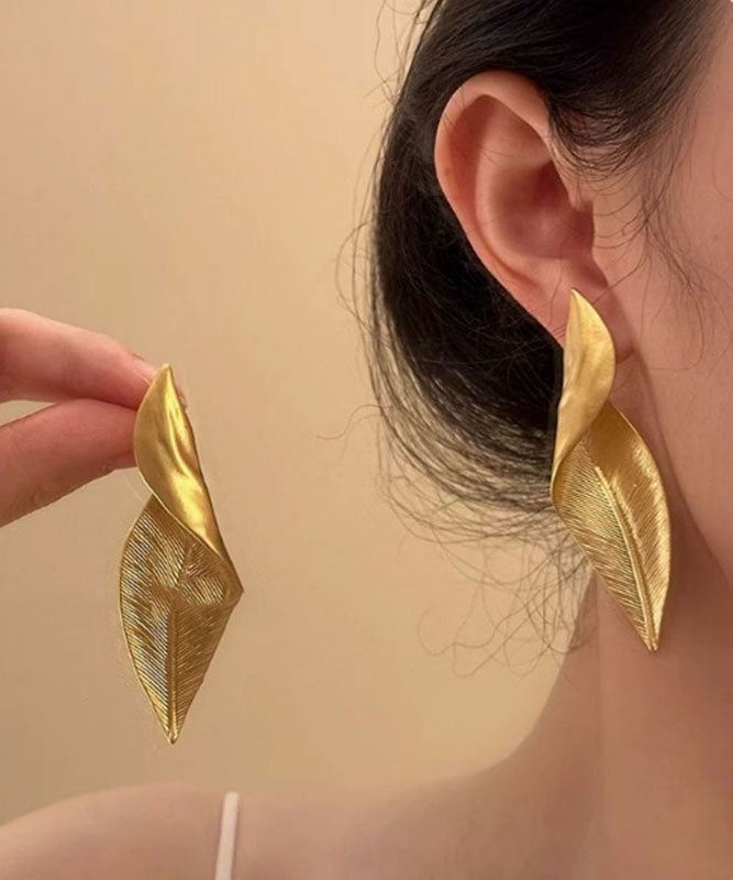 Bohemian Silk Copper Alloy Leaf Drop Earrings