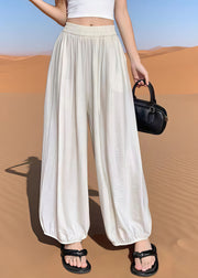 Bohemian White Oversized Cotton Harem Pants Summer