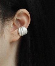 Bohemian White Sterling Silver Hoop Earrings