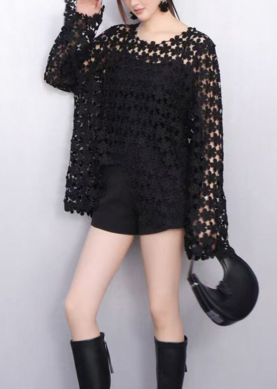 Bohemian Wine Red Floral Lace Top Flare Sleeves