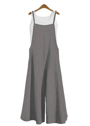 Boho Army Green Slash Neck Solid Jumpsuit Sleeveless