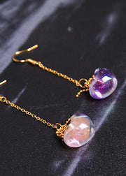 Boho Asymmetric Design Heart-shaped Crystal Drop Earrings