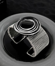 Boho Black Alloy Resin Layered Wrap Cuff