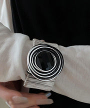 Boho Black Alloy Resin Layered Wrap Cuff