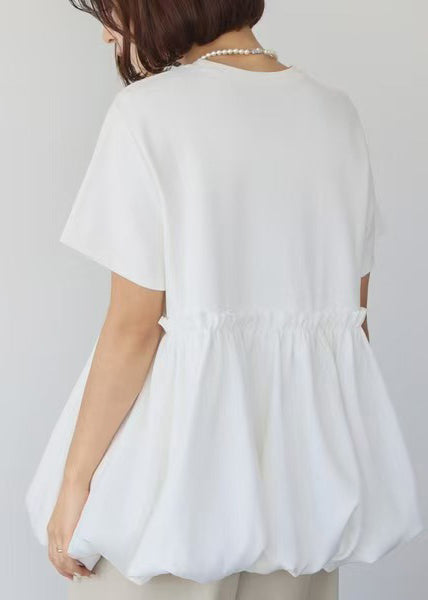 Boho Black Ruffled Patchwork Cotton Tops Summer