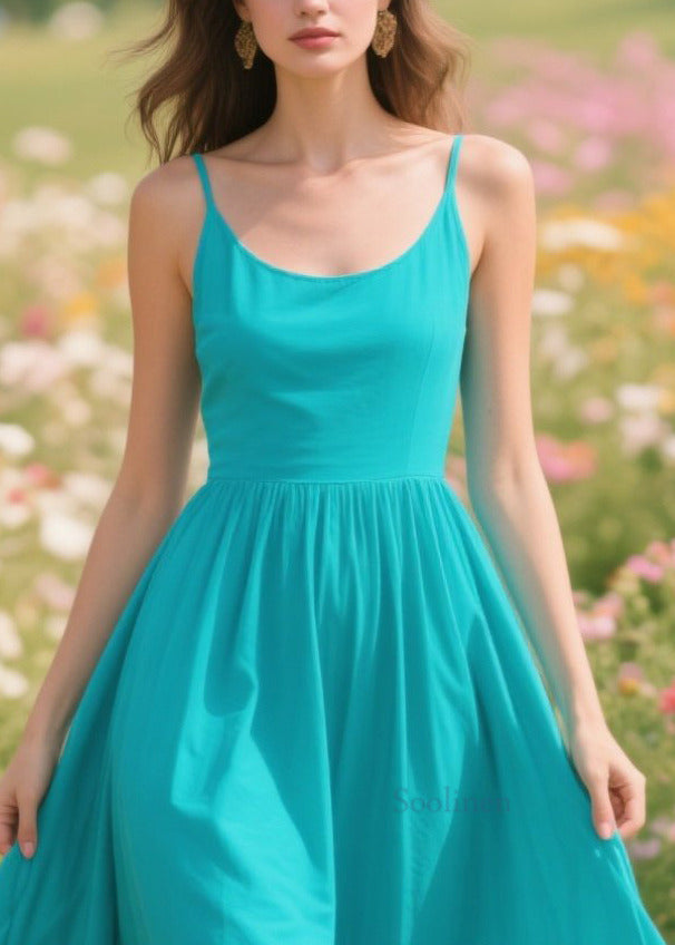 Boho Blue Patchwork Exra Large Hem Cotton Long Dresses Summer