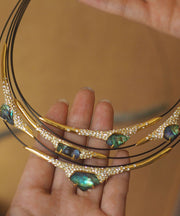 Boho Colorblock Copper Overgild Zircon Patchwork Multi-Layer Choker