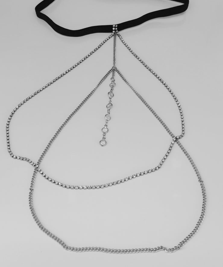 Boho Gold Alloy Zircon Elastic Chain Body Chain