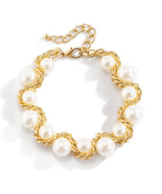 Boho Gold Copper Alloy Pearl Gratuated Bead Necklace