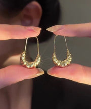 Boho Gold Copper Overgild Croissant Hoop Earrings