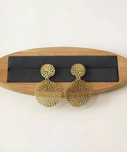 Boho Gold Copper Overgild Hollow Out Hoop Earrings