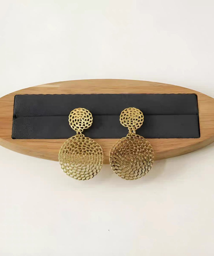 Boho Gold Copper Overgild Hollow Out Hoop Earrings