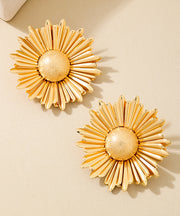 Boho Gold Metal Alloy Sunflower Stud Earrings