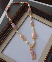 Boho Gold Sterling Silver Alloy Pearl Pendant Necklace