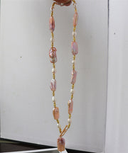 Boho Gold Sterling Silver Alloy Pearl Pendant Necklace