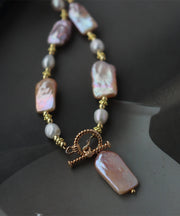 Boho Gold Sterling Silver Alloy Pearl Pendant Necklace