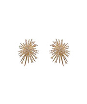 Boho Gold Sterling Silver Overgild Zircon Fireworks Stud Earrings