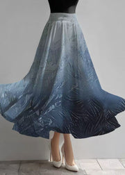 Boho Gradient Navy Exra Large Hem Chiffon Skirts Summer