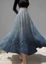 Boho Gradient Navy Exra Large Hem Chiffon Skirts Summer