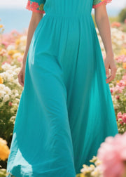 Boho Green Exra Large Hem Patchwork Lace Dresses Summer