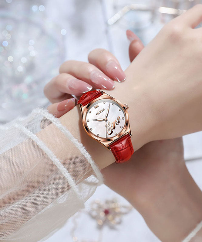 Boho Green Leather Quartz Movement Waterproof Watches
