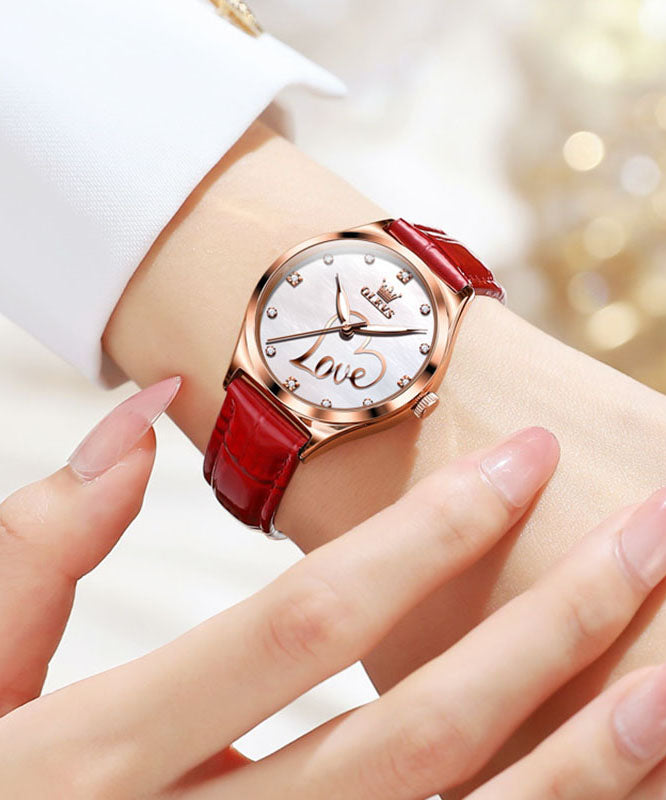Boho Green Leather Quartz Movement Waterproof Watches