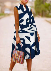 Boho Green Stand Collar Summer Print Maxi Dresses Summer