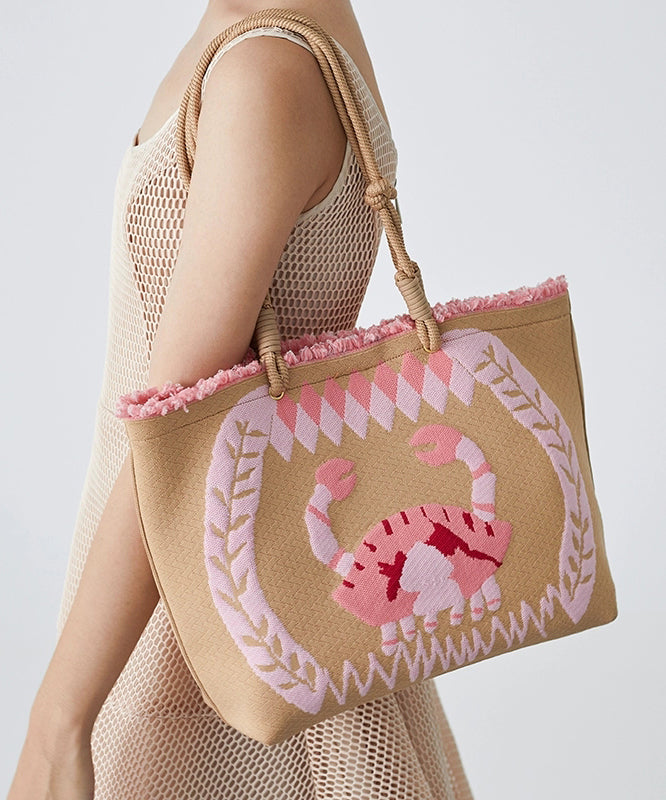 Boho Khaki Embroideried Large Capacity Shoulder Bag