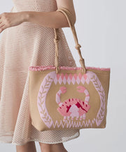 Boho Khaki Embroideried Large Capacity Shoulder Bag