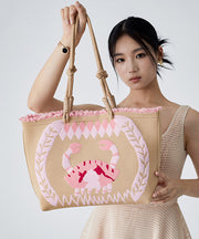 Boho Khaki Embroideried Large Capacity Shoulder Bag