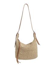Boho Khaki Solid Durable Straw Woven Bucket Bag