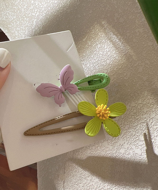 Boho Light Green Acrylic Floral Hairpin