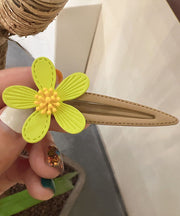 Boho Light Green Acrylic Floral Hairpin
